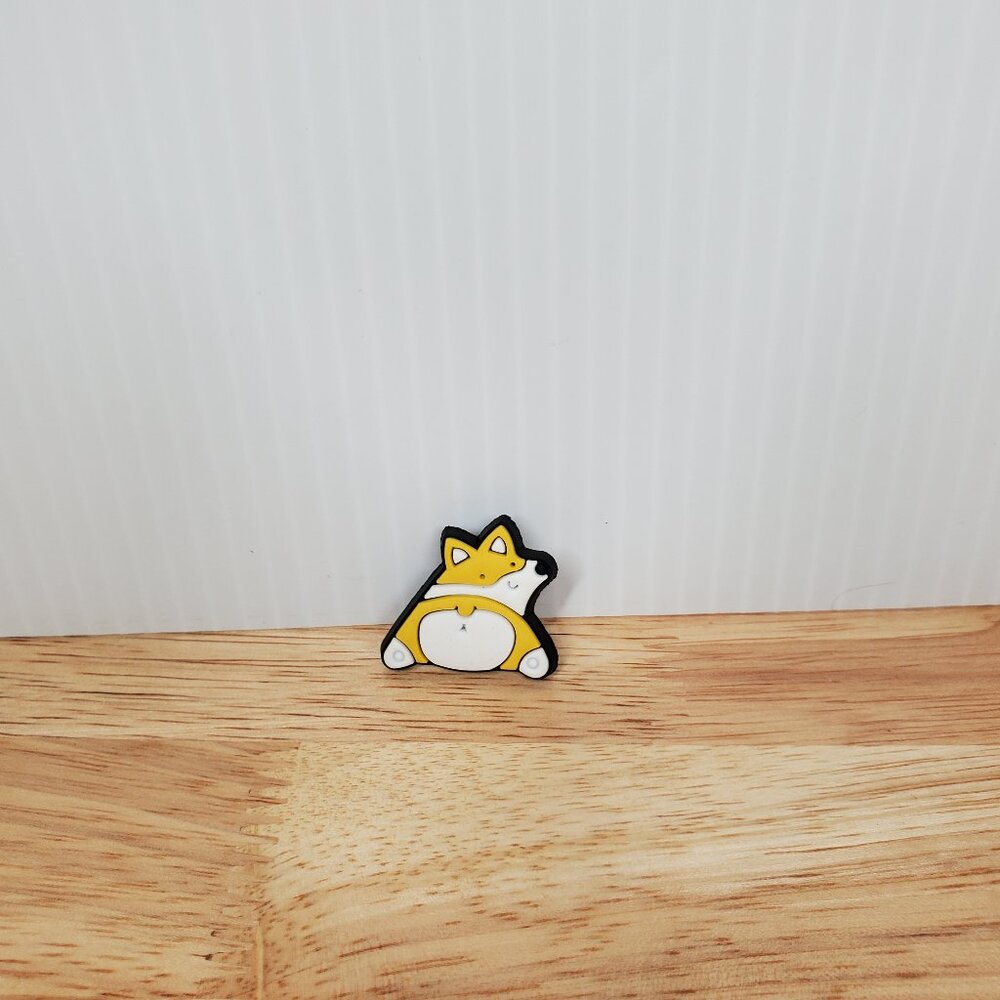 Corgi Butt Croc Shoe Charm Accessory 1" x 1"